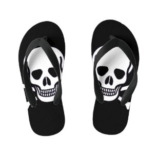 Chanclas Para Niños Skull n Bones niños negros flip flops