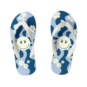 Chanclas Para Niños Sonrisa: azul oscuro, azul claro y crema