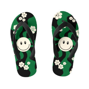 Chanclas Para Niños Sonrisa - Verde, Crema y Negro