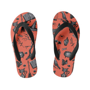 Chanclas Para Niños Spooky Cute Halloween Naranja