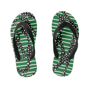 Chanclas Para Niños Spots and Stripes 2 - Verde, crema y negro