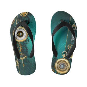 Chanclas Para Niños Steampunk Jewelry Watch sobre un fondo verde