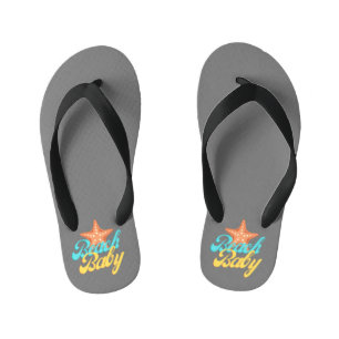 Chanclas Para Niños Summery Beach Bebé Palabra Arte Toddler Flip Flops