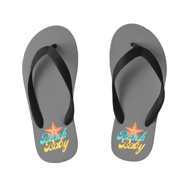 Chanclas Para Niños Summery Beach Bebé Palabra Arte Toddler Flip Flops (Plantilla)