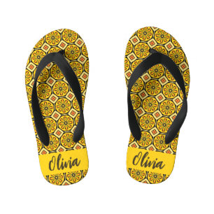 Chanclas Para Niños Sunny Yellow Citrus Bloom