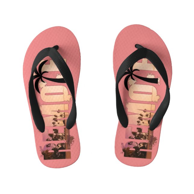 Chanclas Para Niños Sunset Beach Remote Word Art (Plantilla)