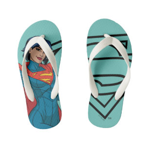 Chanclas Para Niños Supergirl abusando de un traje azul