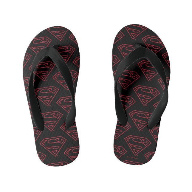 Chanclas Para Niños Superman S-Shield | Logo de esquema rojo (Plantilla)