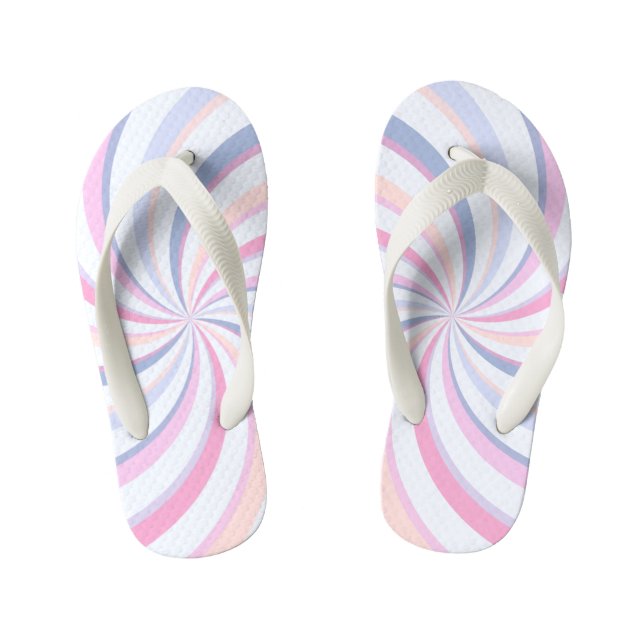 Chanclas Para Niños Swirls Peach Blue Rosa (Plantilla)