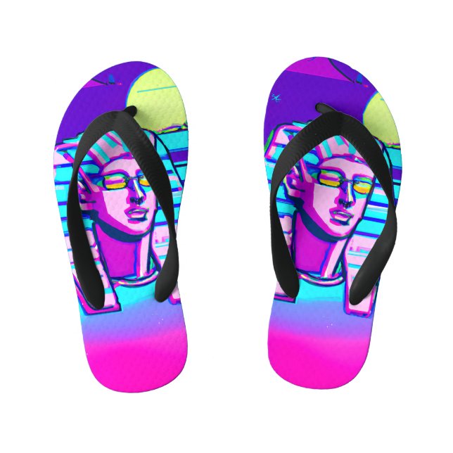 Chanclas Para Niños Synthwave Pharaoh (Plantilla)