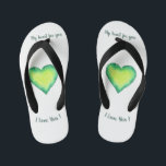 Chanclas Para Niños Te amo el cumpleaños del corazón azul y verde lind<br><div class="desc">Te Amo La Cuidada acuarela Green Heart Valentine. En mi colección se pueden encontrar las que coincidan con este diseño. Elementos coincidentes disponibles.</div>