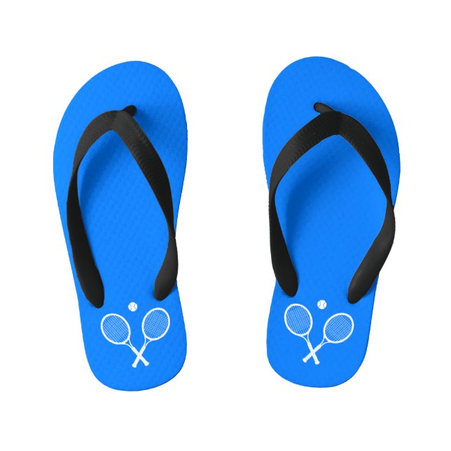 Chanclas Para Niños Tennis Racks Blue Backgroud (Plantilla)