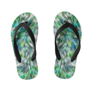 Chanclas Para Niños Textura de tela Diseño de Piel Verde