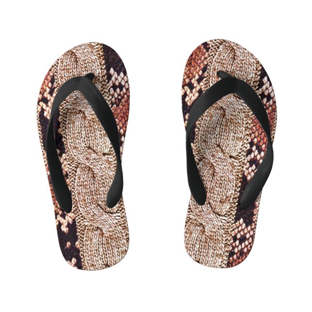 Chanclas Para Niños Textura del calzado, patrón geométrico de serpient (Plantilla)