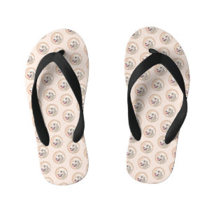 Chanclas Para Niños Tirador de oro con arte de perro pintado de bolas