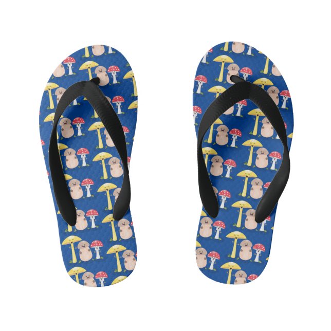 Chanclas Para Niños Toadstool de hongos de hongo de kawaii (Plantilla)
