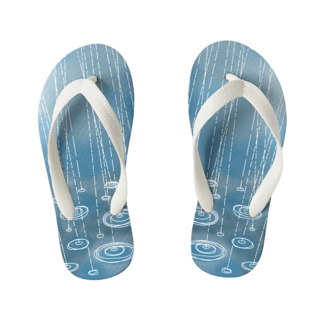 Chanclas Para Niños Tormenta de lluvia azul (Plantilla)