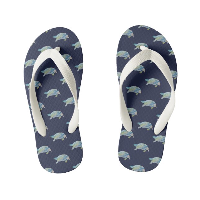 Chanclas Para Niños Tortuga Estilo Costero Flip Flops (Plantilla)