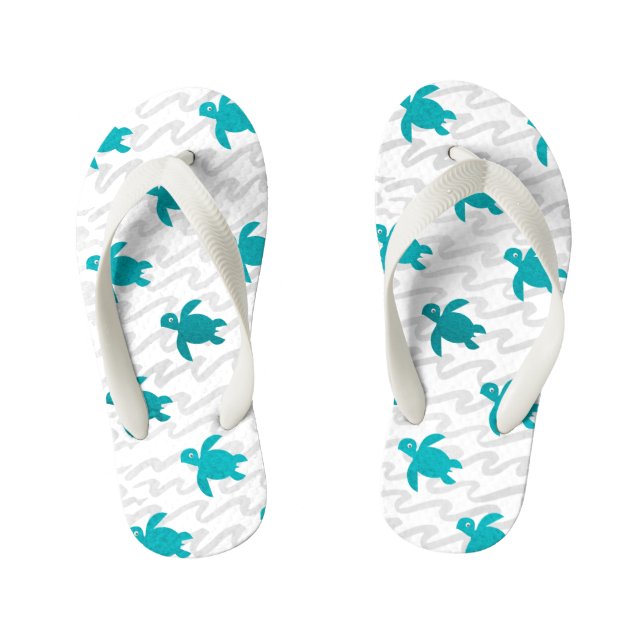 Chanclas Para Niños Tortuga marina de color crudo (Plantilla)
