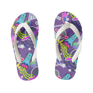 Chanclas Para Niños Transbordador espacial Purple. Flip Flops de niños