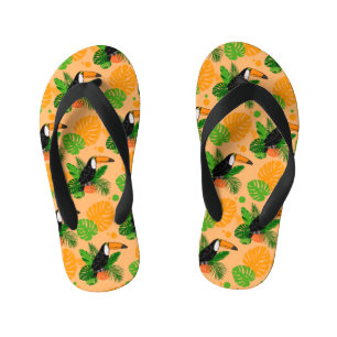 Chanclas Para Niños Trópico Toucan Bird Seamless Pattern