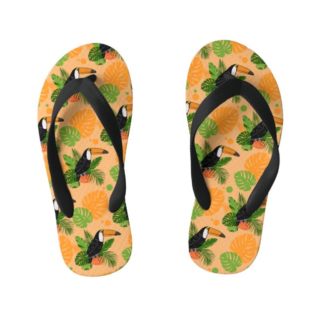 Chanclas Para Niños Trópico Toucan Bird Seamless Pattern (Plantilla)