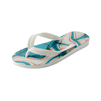 Chanclas Para Niños Turquesa y Red Swirls