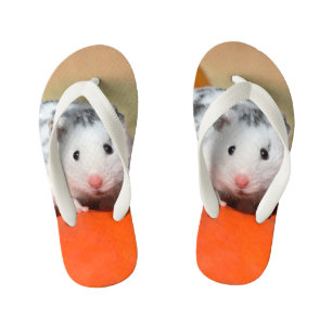 Chanclas Para Niños Un Mascota divertido con un blanco negro martillo 