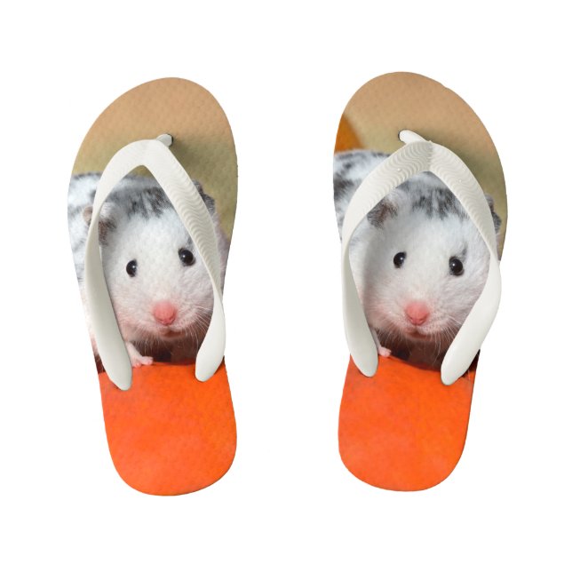 Chanclas Para Niños Un Mascota divertido con un blanco negro martillo  (Plantilla)