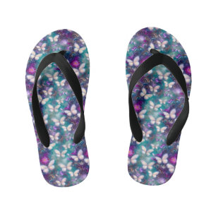 Chanclas Para Niños Una serie de mariposas místicas Diseño 1