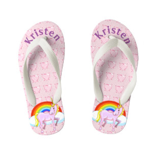 Chanclas Para Niños Unicornio personalizado y golpes de corazón