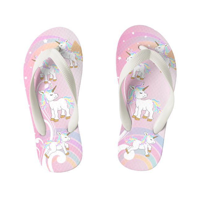 Chanclas Para Niños Unicornios mágicos rosados (Plantilla)