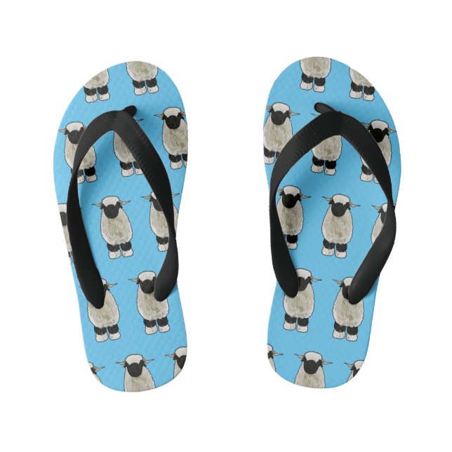 Chanclas Para Niños Valais Blacknose ilustracion personalizado ovino (Plantilla)