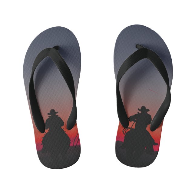 Chanclas Para Niños vaquero al atardecer (Plantilla)