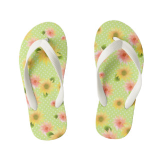 Chanclas Para Niños Verde girasol. Flip Flops de niños