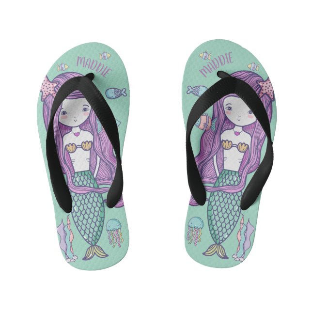 Chanclas Para Niños Vida en el mar de la sirena (Plantilla)