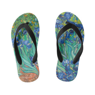 Chanclas Para Niños Vincent Van Gogh Lirios Floral Vintage Arte Refina
