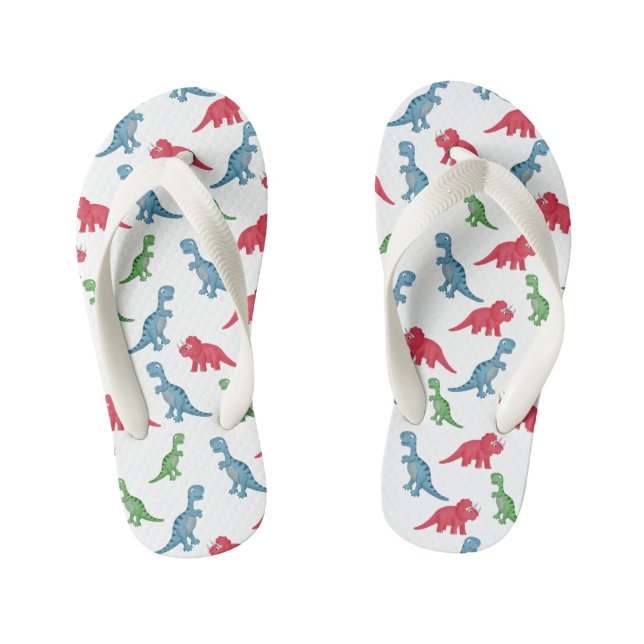 Chanclas Para Niños Volteado de dinosaurios (Plantilla)