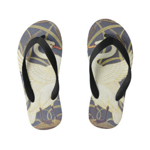 Chanclas Para Niños Walter Crane Swan, Rush E Iris Art Nouveau
