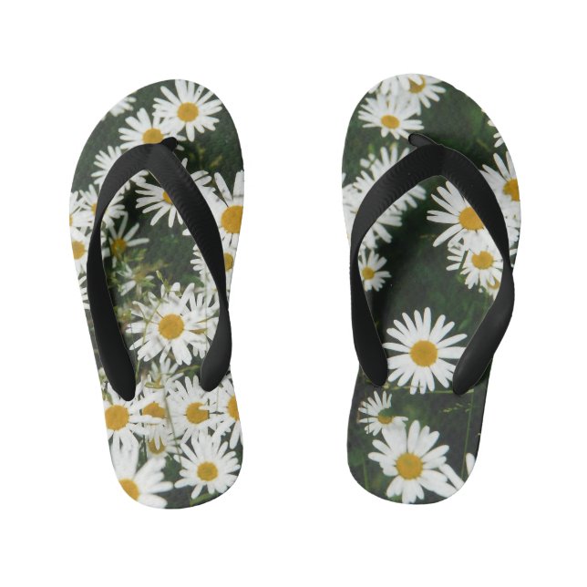 Chanclas Para Niños White Oxeye Daisy, Moon Daisy Meadow (Plantilla)