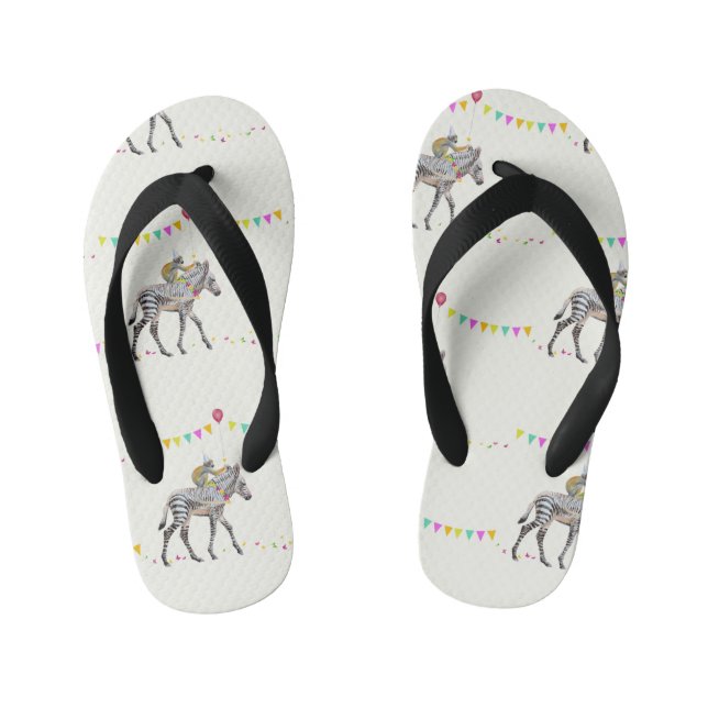 Chanclas Para Niños Zebra Balloon party Slip slops (Plantilla)