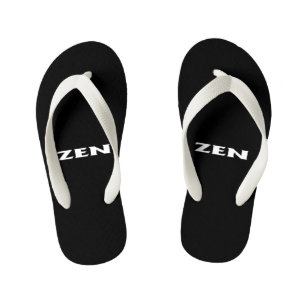 Chanclas Para Niños Zen blanco niño pequeño negro flip flops