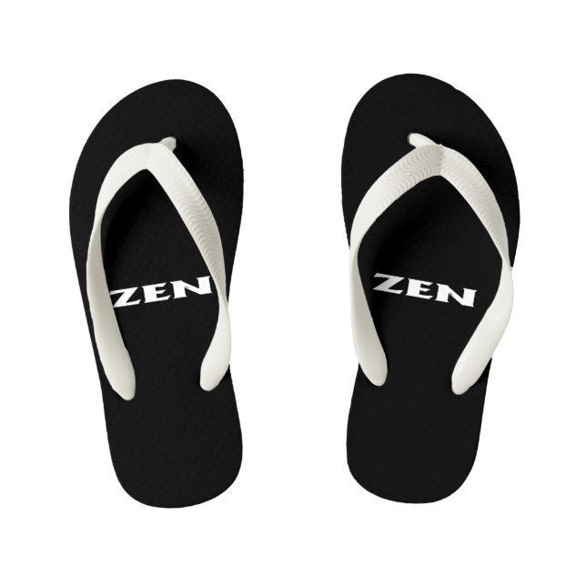 Chanclas Para Niños Zen blanco niño pequeño negro flip flops (Plantilla)