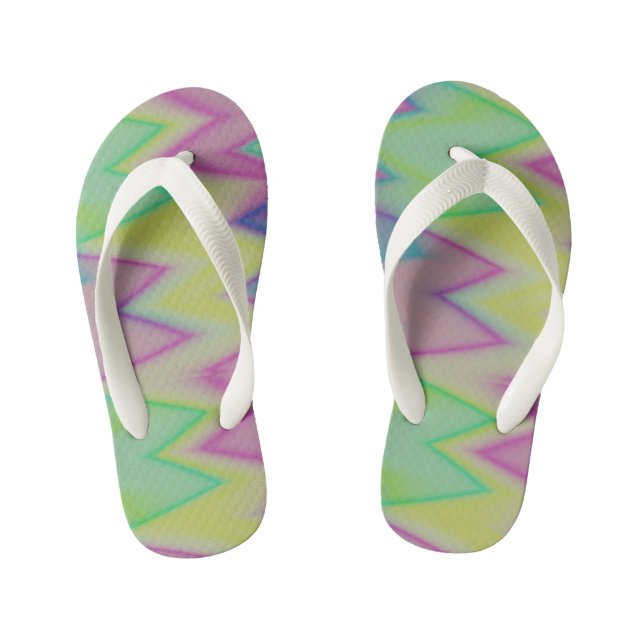 Chanclas Para Niños Zigzag arcoiris (Plantilla)