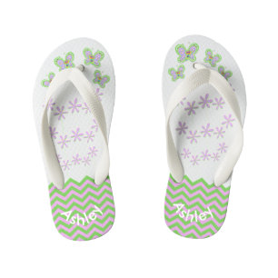 Chanclas Para Niños Zigzags sonrientes del jardín de la mariposa de