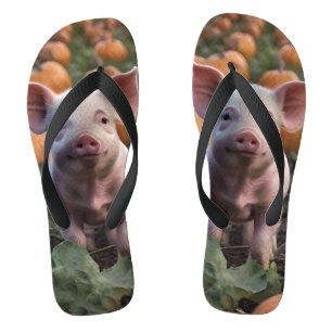 Chanclas **"Parche de alegría: un Lechón feliz entre calaba