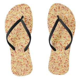 Chanclas Parece una col de la mitad, amarillo y coral
