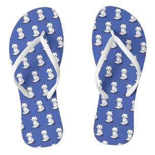 Chanclas Pareja de KiniArt Flip Flops de gato blanco