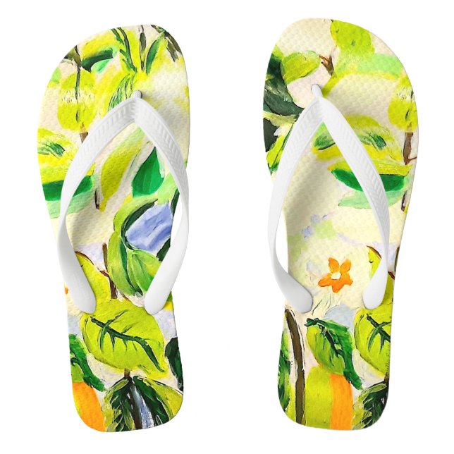 Chanclas Pareja floral tropical de Flip Flops (Plantilla)