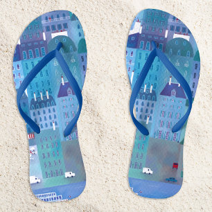 Chanclas Paris Blues Cityscape Painting Francia